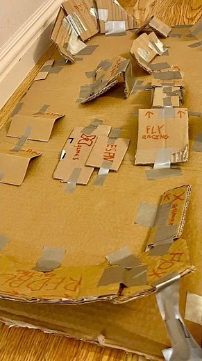 I made a cardboard bike track