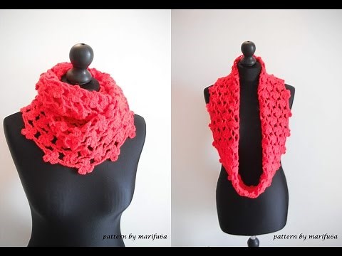 how to crochet flower cowl scarf for beginners by marifu6a