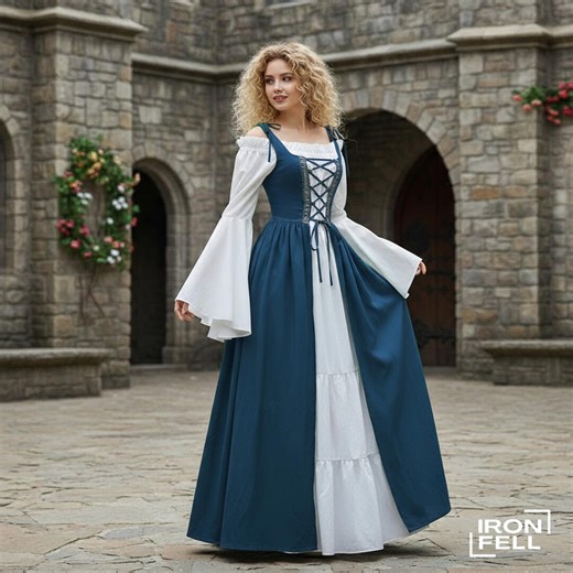 Renaissance Corset Dress for Women – Vintage Cottagecore Gown, Fairytale Princess Cosplay, LARP Wench Costume, Peasant Maxi Dress - Etsy UK