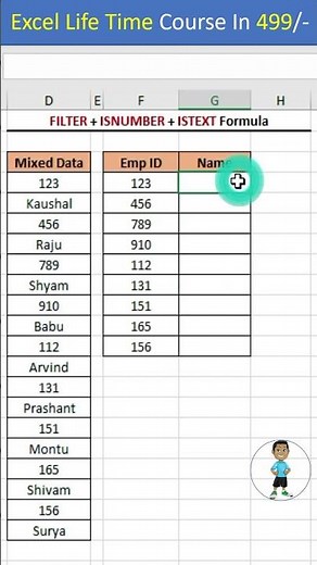 FILTER + ISNUMBER + ISTEXT Formula in Excel #excel #exceltips #exceltips #exceltutorial #msexcel