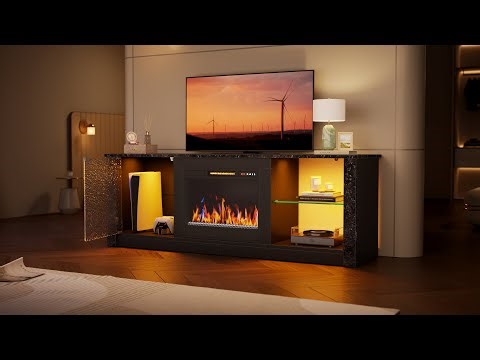 Bestier LED Fireplace Console – Cozy & Smart! 🔥✨‌