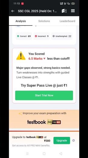 How I scored 133.5 in SSC CGL Mock | Cutoff ke itne paas! 🚀 | My Weakness revealed #ssccgl