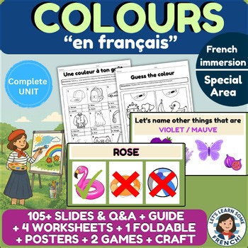 Learn French Colors Colours Couleurs Français New Lesson Leçon Poster Craft