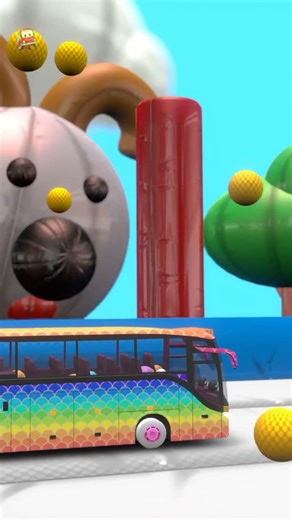 Wheels on the Bus, Fun Learning for Kids #nurseryrhymes #shorts