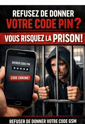 📱 Refuser de donner le code de son GSM n’est pas anodin. Contrairement à une idée répandue, ce refus constitue dorénavant une infraction pénale en soi, indépendamment du contenu du téléphone. 💡 La loi vise à éviter que l’État doive engager des moyens techniques lourds et coûteux pour accéder à un appareil lors d’une enquête. 👉 En prévention, il est essentiel de comprendre que le refus peut entraîner des poursuites, même si aucun autre fait ne vous est reproché. #vieprivée #téléphone #prison #