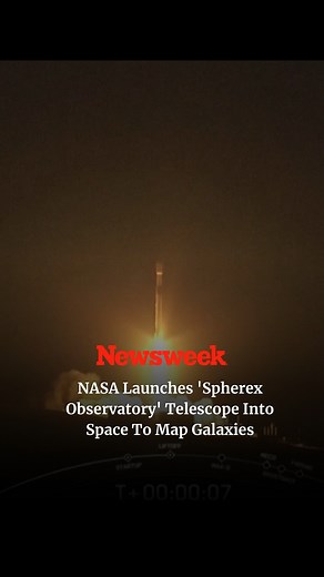 7.3K views · 35 reactions | NASA's newest space telescope has blasted off to map the entire sky. The 'Spherex Observatory' infrared instruments are expected to provide a sweeping, wide-angle view of hundreds of millions of galaxies and their shared cosmic glow. | Newsweek | Facebook