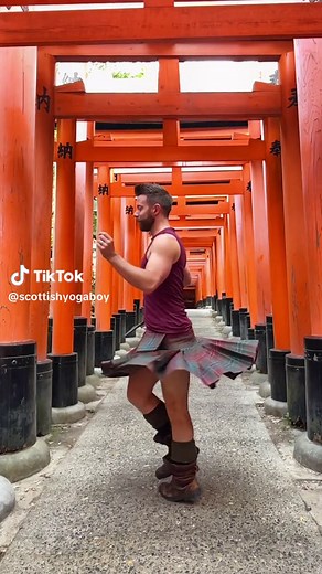 Kilt Blowing Up: Yoga Kyoto Adventure