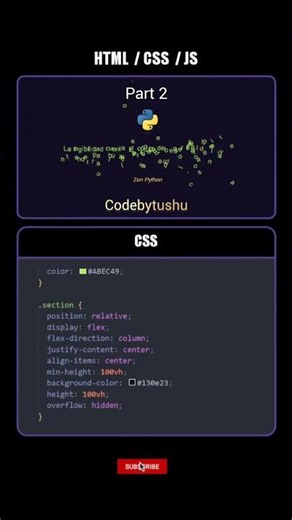 Create the Python logo Part 2 By HTML, CSS, JS #codebytushu #html #css #js #coding