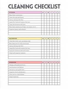 Cleaning Checklist Template - Etsy Australia