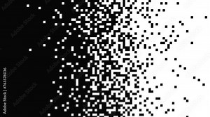Animated pixelated gradient grunge background simple black and white background. Dissolve style. Loop 4k