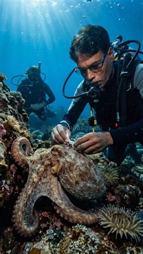 🐙 A Camera Followed a Giant Octopus Into Its Secret Underwater World!