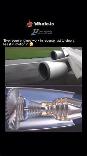 Travel with sanjib on Instagram: "⚙️ When jets hit the brakes — without using brakes! 🛬💨 That’s the magic of Reverse Thrust — where pure engineering turns power into control. Instead of pushing the aircraft forward, the engines flip the flow of air, blasting it forward to slow the jet down in seconds. ✈️ Follow @travel_with_sanjib for more fascinating aviation moments where technology meets thrill, and every sound tells a story of science in motion! Sources: • Aircraft engine system manuals •