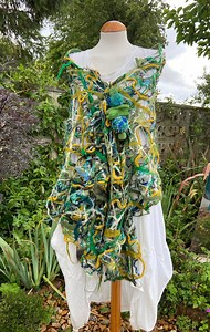 Hand Felted Green Wool Scarf: Cobweb Shawl, Art to Wear - Etsy