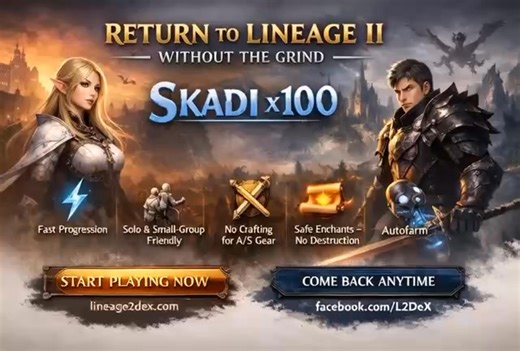 ⚔️🛡️ **Lineage2 DEX** 🗡️ ✨ Chronicle Interlude Skadi x100 A server focused on fast progression, simplified gearing, and comfortable gameplay for solo players and small groups. 🌍 Community All Over the world 🗓️ Opening January 31 at 19:00 ( 2 UTC) 🗓️ 🗓️ Open Test of the server will be available from January 26 19:00 ( 2 UTC) 🗓️ 📜 Rates: ▫️Exp/SP: x100 ▫️Adena: x50 ▫️Drop, Spoil, etc custom. 📃 Features: 🔸Fast progression. 🔸Solo & small-group friendly. 🔸No craft for A / S gear. 🔸Safe e