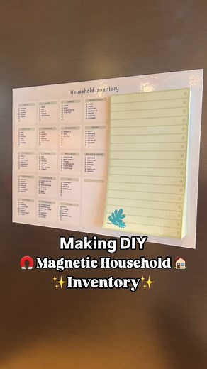 Planify Pro - Planner Design Program on Instagram: "Making a DIY Magnetic Household Inventory 🧲🏠✨ Keeping an Inventory of what you have in your Household and what you need to buy 🥳👏 Materials: - A4 Cardstock (use normal paper if you don’t have) - Regular Paper 80gsm - Self-Adhesive Magnetic Sheet - Dry Erase Laminate or Transparent Sticker Sheet for Laser Printer - PVA Glue - Double-Sided Tape Equipments: - Heavy Duty Paper cutter - Cutter - Clips - Sponge to spre
