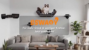 Kletterwand Katzen Set mit Katzenbett und 3 Stufen, Katzenmöbel aus Holz Katzentreppe, Katzen Wandelemente Multifunktional zum Schlafen, Spielen und Klettern