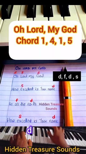 8.6K views · 111 reactions | How to Play Oh Lord, My God (Worship Song): Piano Chord Progression 1, 4, 1,5 Tutorial, Key C. #chord #keyboard #pianotutorial | HiddenTreasure Sounds | Facebook