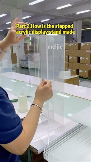 Part 2,How is the stepped acrylic display stand made #acrylicdisplaystand #acrylicdesign #acrylic