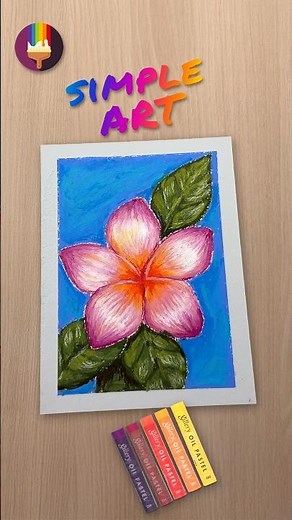 Easy Flower Art with Oil Pastels #drawing #shorts