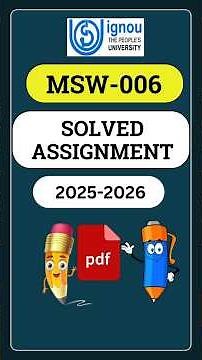 MSW-006 Social Work Research Solved Assignment | IGNOU | MSW 2026–2027 #ignoumsw #socialwork
