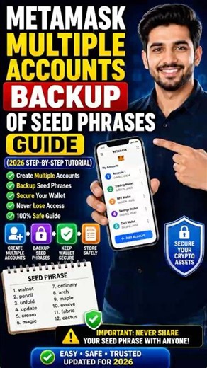 MetaMask Multiple Accounts Backup of Seed Phrases Guide (2026 Step-By-Step Tutorial