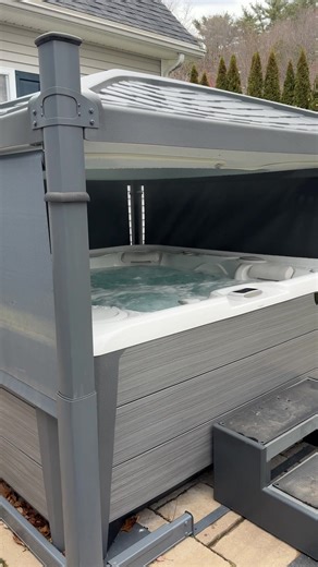 A taste of your soon to be backyard oasis… | hot tub cover lift