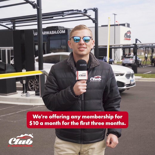 NOW OPEN 🚘 Join our Unlimited Wash Club for only $10/month for 3 months! ✔️ Free Towels ✔️ Unlimited Washes ✔️ Free Vacuums This membership deal is available for purchase at Club Car Wash located at 5520 Belleville Crossing | Belleville, IL 62226 #JoinTheClub | Club Car Wash