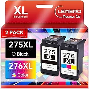 Ink 275 and 276 Replacement for Canon 275 and 276 Ink Cartridges Cannon Ink 275 276 275XL 276XL for Canon Pixma TS3722 TR4720 TR4700 TS3700 TS3522 TR4722 Printer Ink 275 Combo Pack
