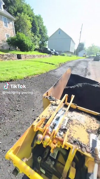 Some of that asphalt grindings being layed down #integritypaving #fyp #4upage #fypシ゚viral