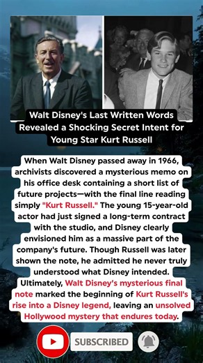 Walt Disney’s Chilling Last Words About Kurt Russell Uncovered