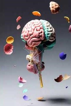 A 3D exploded view of the human brain with labeled components. #anatomy #medicalstudents #animation