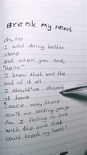 Break My Heart - Dua Lipa #breakmyheart #dualipa #lyrics