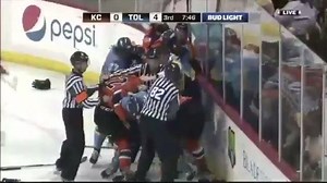 Old time hockey at it's best! Check out these crazy line brawls during a recent Kansas vs Toledo game. | Canucks Hockey Insiders