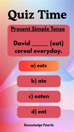 Present Simple Tense 🎯 | Tenses | #quizchallenge #grammarquiz #tenses #presentsimpletense