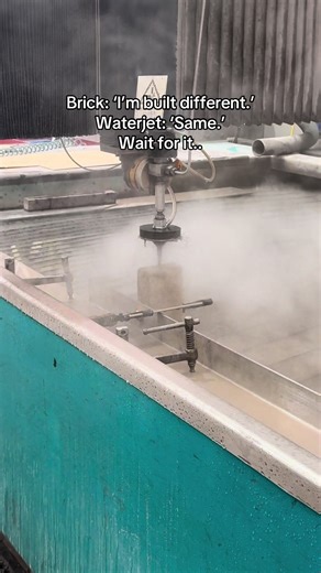 Amazing Waterjet Cutting Through Brick