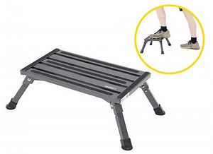 Safety Step Folding Platform Step - Steel - 19" Long x 11" Wide - 500 lbs - Granite Safety Step RV S