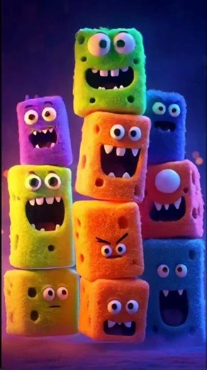 Colorful Chaos! 😂 Googly-Eyed Monsters Gone Wild!. ‪@mms786_00‬ #3danimation #aishorts #fypシ