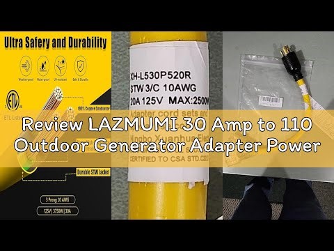 Review LAZMUMI 30 Amp to 110 Outdoor Generator Adapter Power Cord, 3 Prong Locking 30 Amp to 15 Amp