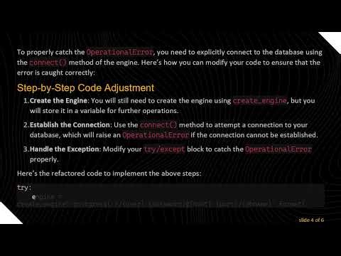 Understanding OperationalError in SQLAlchemy: Why Your Errors Aren't Caught