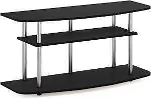 Furinno Frans Turn-N-Tube TV Stand for TV Size up to 43 Inch, 3-Tier, Black Oak