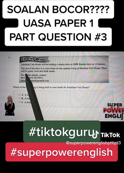 Soalan Bocor UASA Form 3 Paper 1 Part 1 Question 3