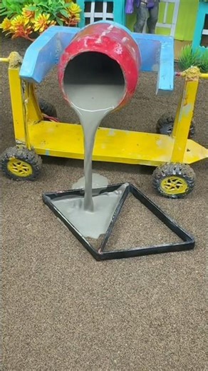 😲🚜Mini tractor create a cement pillar step•🚜DIY construction machine #shortsby step