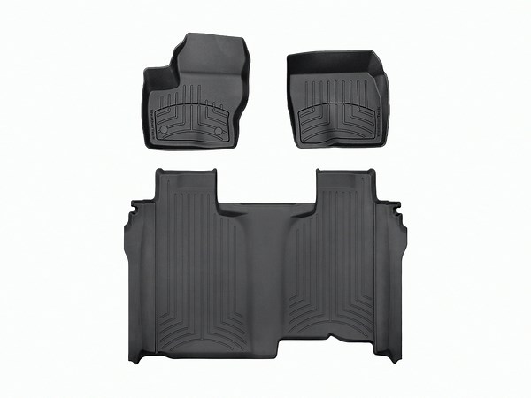 WeatherTech FloorLiner HP Custom Fit Floor Mats compatible with Silverado 1500 LTD, Silverado 2500HD/3500HD, Sierra 1500 Limited, Sierra 1500, Silverado 1500 - 1st & 2nd Row, Black