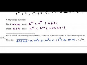 Clasa a V-a - Cap. Numere naturale - Reguli de calcul cu puteri - TEORIE