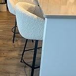 Zesthouse Swivel Counter Height Stools Set of 2, Modern Bar Stools for Kitchen Island, 26'' White Sherpa Kitchen Counter Height Chairs with Barrel Arms & Backs, Upholstered Fabric Bar Chairs