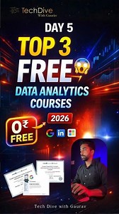 Top 3 FREE Data Analytics Courses 😱 | Day 5 🚀 #careergrowth