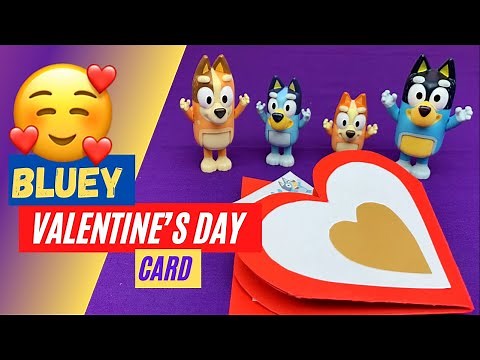 BLUEY Valentine's Day Card DIY | Bluey Craft | Bluey DIY | Disney Jr | ABC Kids