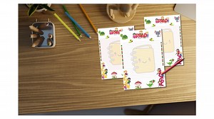 Cartoon Character Writing Paper: Kids Letter Sheet (digital Download) - Etsy UK