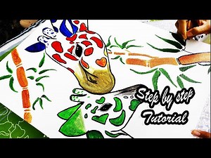 Rainbow Giraffe painting | Acrylic painting | Easy giraffe painting Tutorial