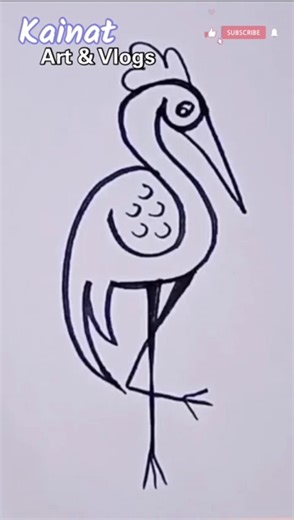 Heron Drawing Easy 🦩 #drawing #viral #trending #shorts #art #youtubeshorts